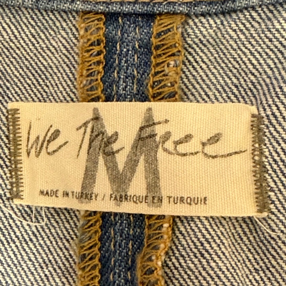 We The Free Free People Light Wash Denim Button Front Vest Mini Dress Medium - Picture 8 of 10